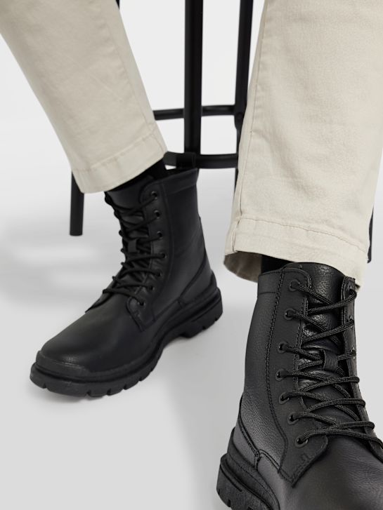 Bench Deichmann Lederstiefel Herren Bench Schnürboots Schwarz