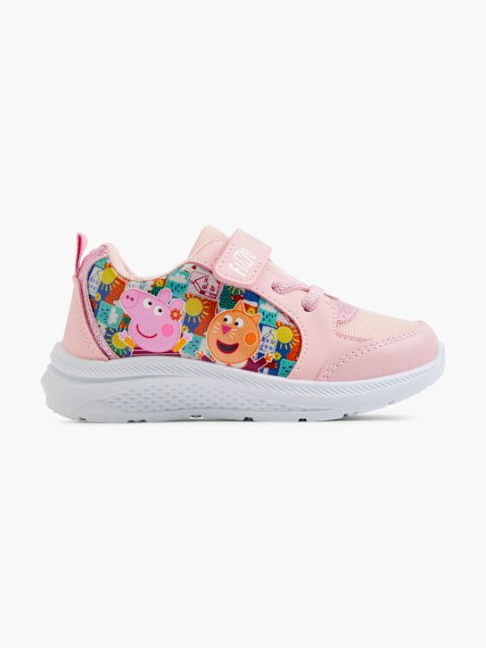 Peppa Pig Light Up Sneakers For Girls - Flashing LED Trainers With Hook & Loop Strap