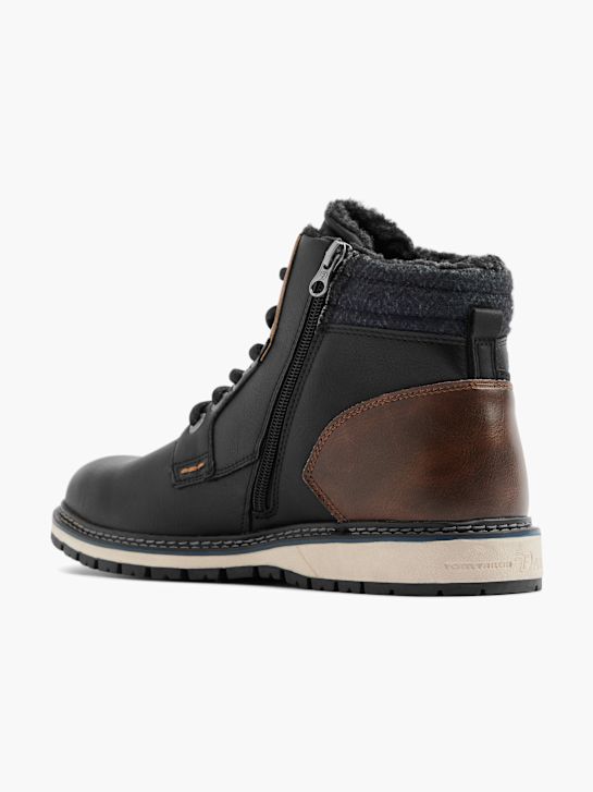TOM TAILOR Botki sznurowane Czarny 3018 3