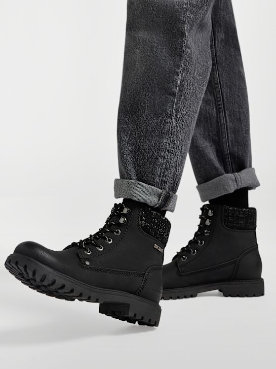 TOM TAILOR Bottes à lacets Noir 6674 5