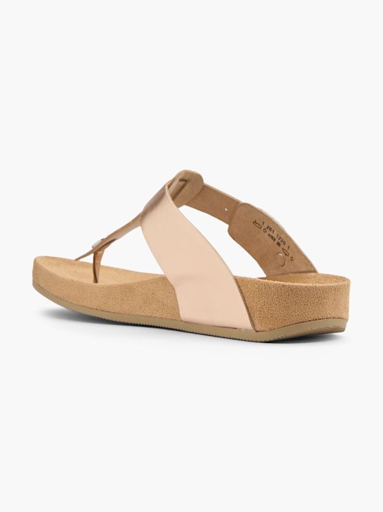 Graceland Sandal med tå-split Guld 13056 3
