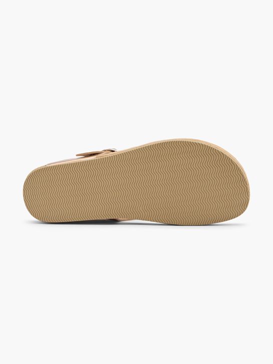 Graceland Sandal med tå-split Guld 13056 4