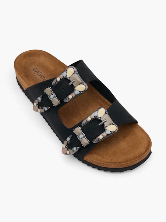 Catwalk Chinelo com palmilha alta Preto 13295 2