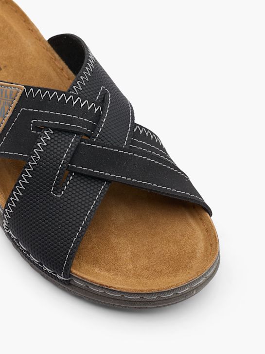 Memphis One Flache Pantolette Schwarz 15278 2