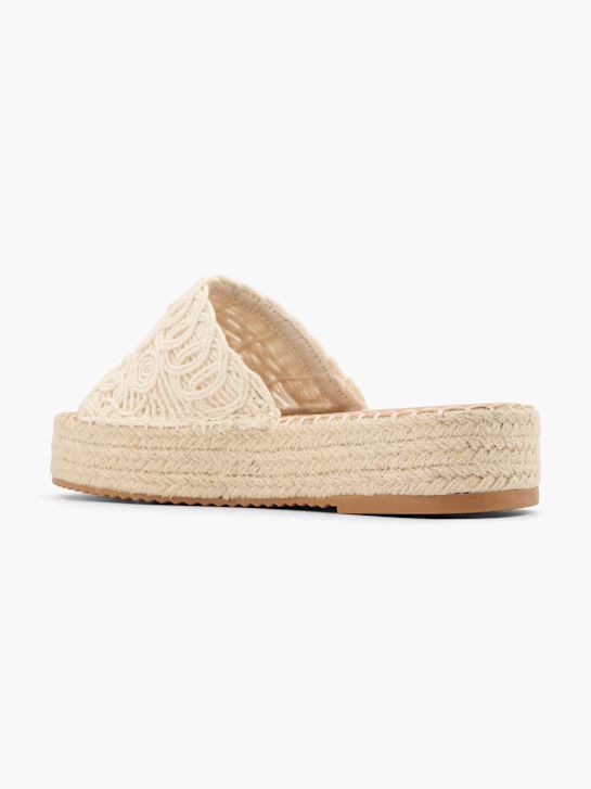Graceland Flache Pantolette Creme 15928 3
