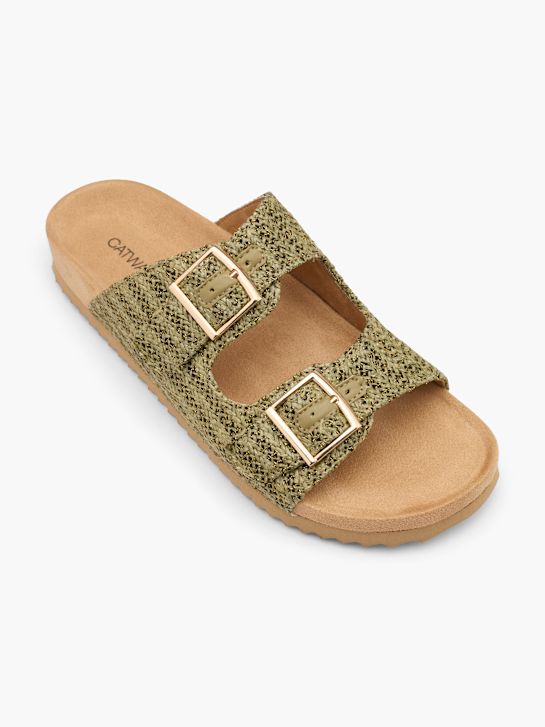 Catwalk Chinelo com palmilha alta Caqui 16920 2
