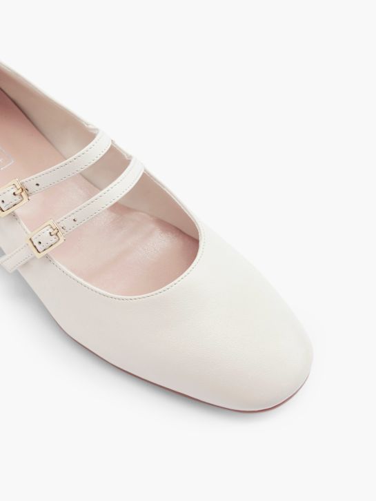 Ballerines à Bout Ouvert GRACELAND - Taille 37 EU - Blanc Cassé/beige - Fermeture Glissière