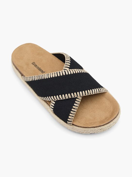 Graceland Flache Pantolette Schwarz 28069 2