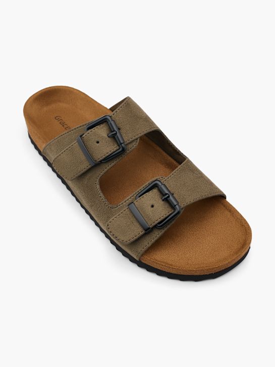 Graceland Flache Pantolette Khaki 29776 2