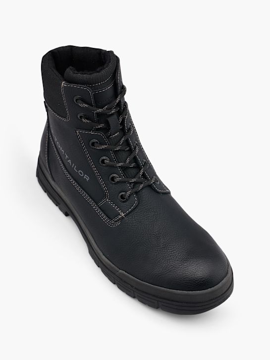 TOM TAILOR Ghete cu șireturi Negru 44589 2