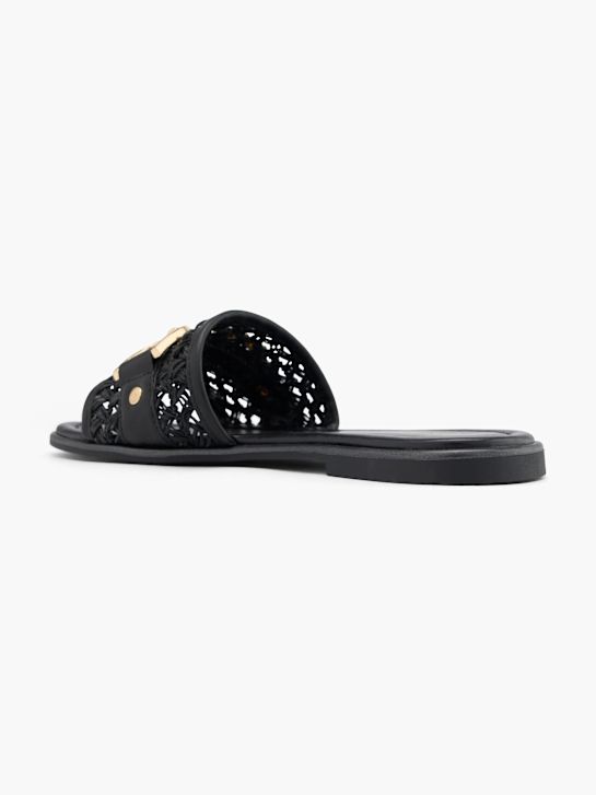 Catwalk Flache Pantolette Schwarz 56693 4
