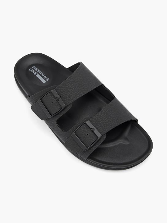 Memphis One Flache Pantolette Schwarz 58413 2