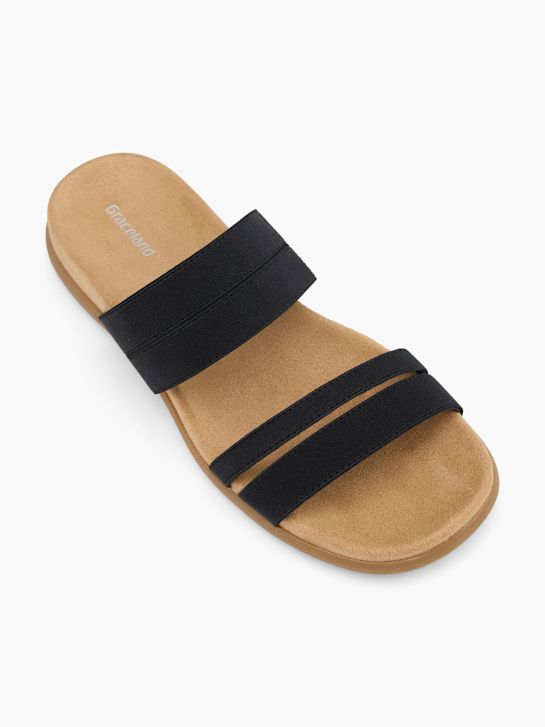 Graceland Flache Pantolette Schwarz 58971 2
