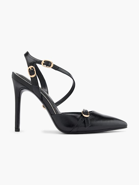 Buffalo Spangenpumps Schwarz 59019 1