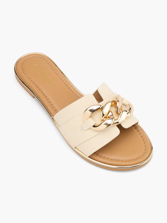 Catwalk Flache Pantolette Beige 60160 2