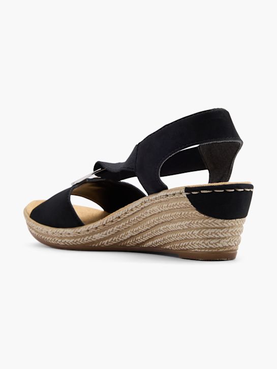 Rieker Sandał na obcasie Czarny 60393 3