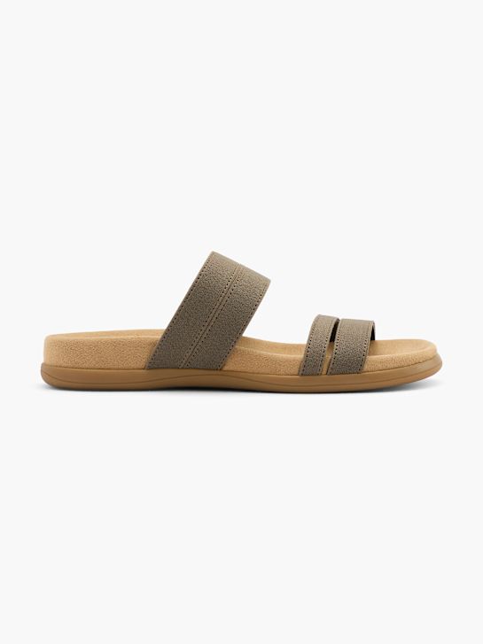 Graceland Flache Pantolette Khaki 62168 1