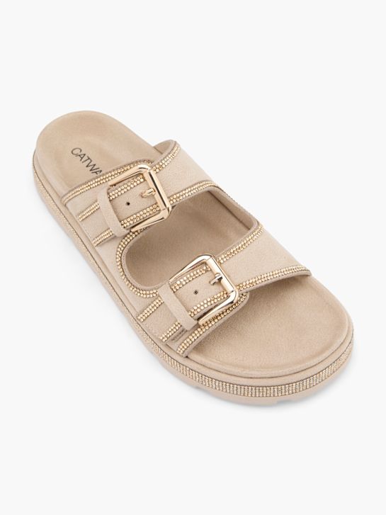 Catwalk Mélyített talpú papucs bézs 62181 2