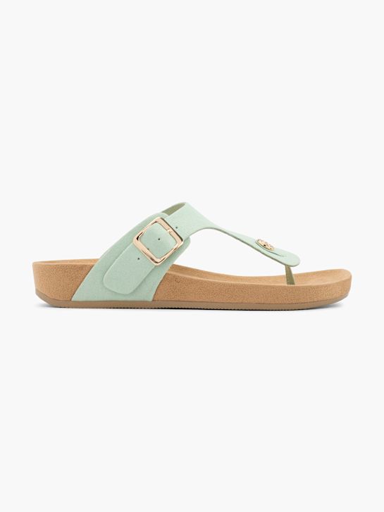 Graceland Sandal med tå-split Grøn 62485 1