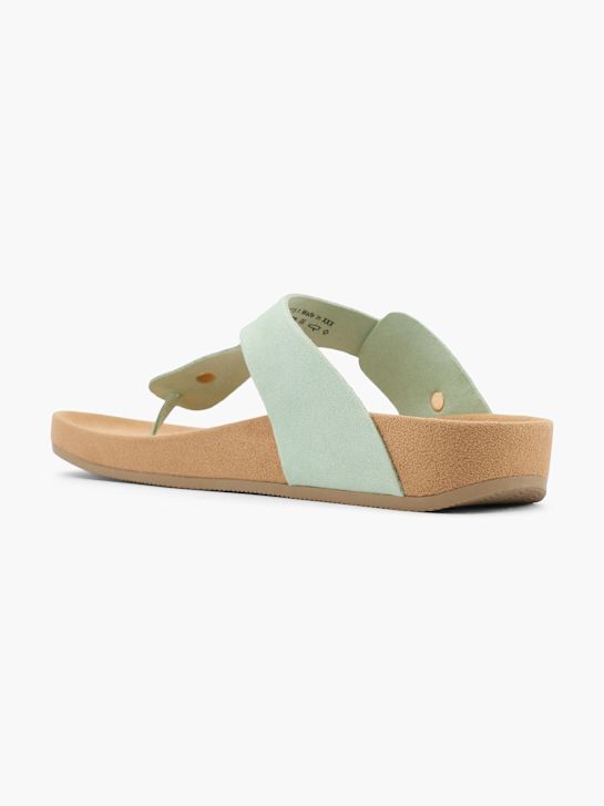 Graceland Sandal med tå-split Grøn 62485 3