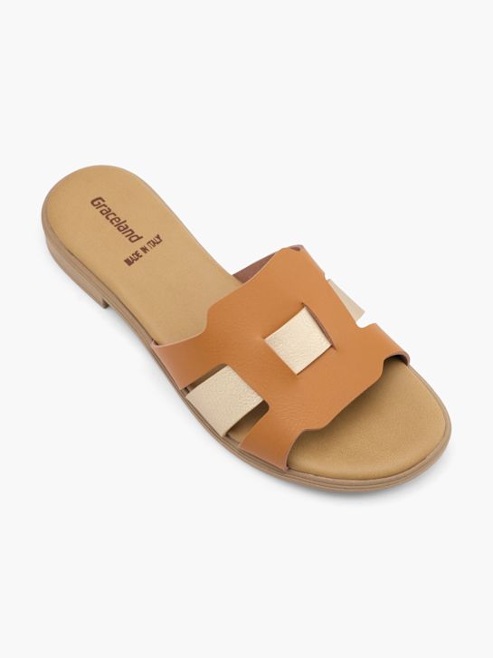 Graceland Flache Pantolette Braun 63225 2