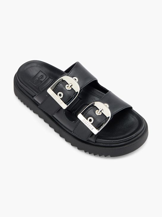 Buffalo Ciabatta con plantare profondo Nero 76043 2