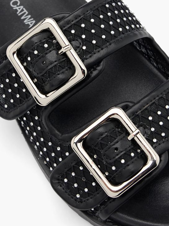 Catwalk Ciabatta con plantare profondo Nero 76549 5