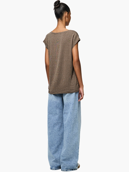 PIECES Tee-shirt Marron 78544 4