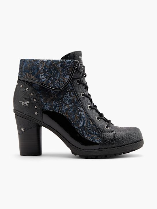 Mustang Schnürstiefelette Schwarz 80937 1