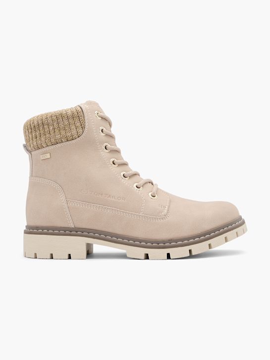 TOM TAILOR Auliniai batai su raišteliais Kreminė 96517 1