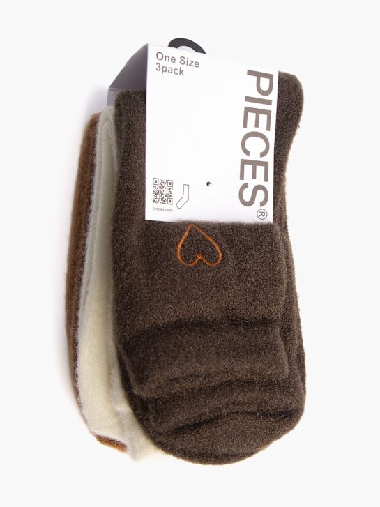 PIECES Trainer socks Brown 122611 1