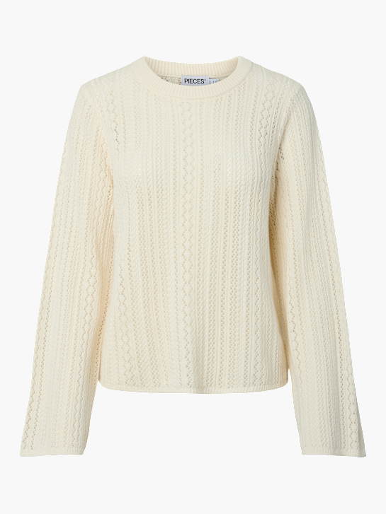 PIECES Pull en mailles Crème 122945 2