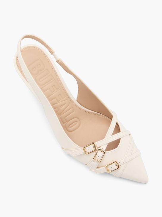 Buffalo Décolleté con cinturino Bianco Sporco 123472 2