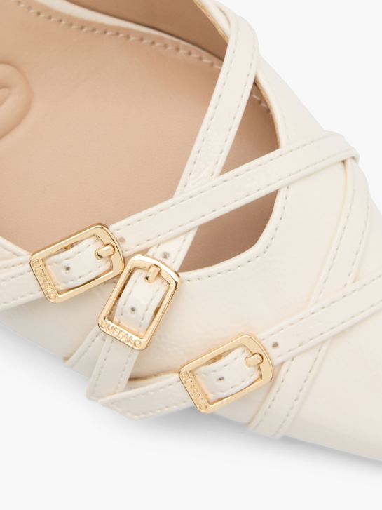 Buffalo Décolleté con cinturino Bianco Sporco 123472 5