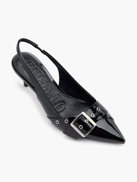 Buffalo Slingback heel Black 123489 2