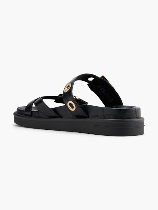 Buffalo Flache Pantolette Schwarz 124202 3