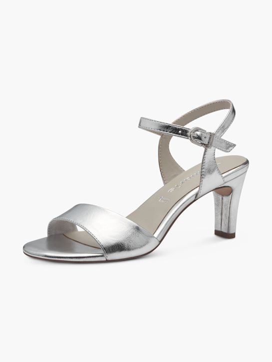 Tamaris Sandale z visoko peto Srebrna 138697 3