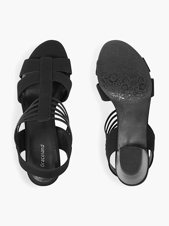 Graceland Högklackad sandal Svart 15 3