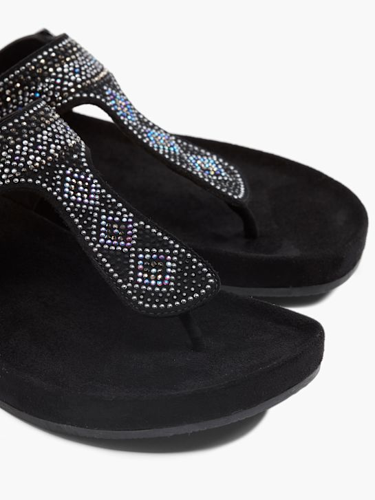 Graceland Sandal med tå-split Sort 21680 5