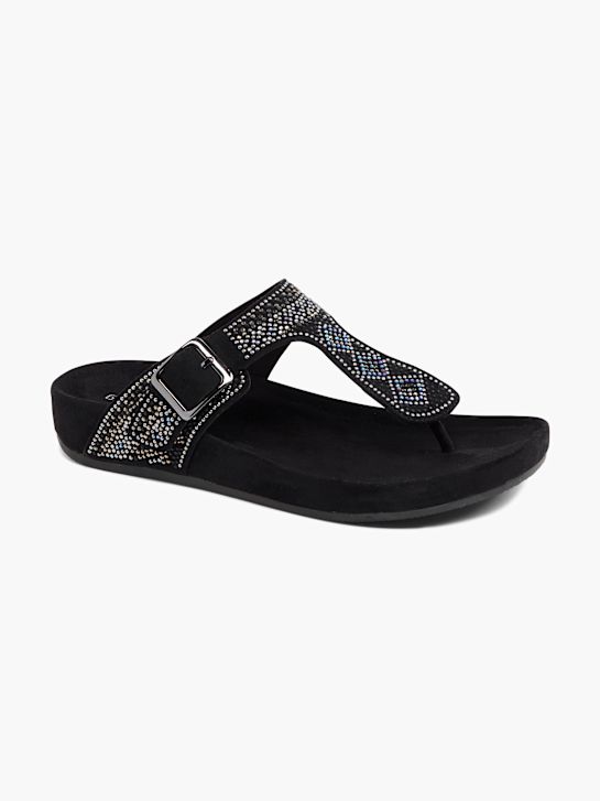 Graceland Sandal med tå-split Sort 21680 6