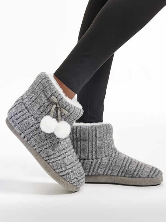 Casa mia Plüsch-Hausschuh Grau 279 7