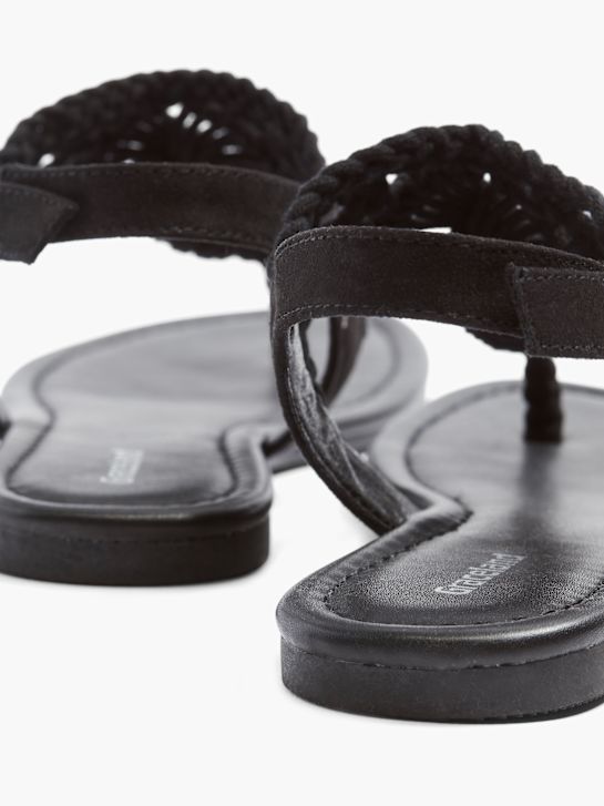 Graceland Sandale cu separator între degete Negru 553 4