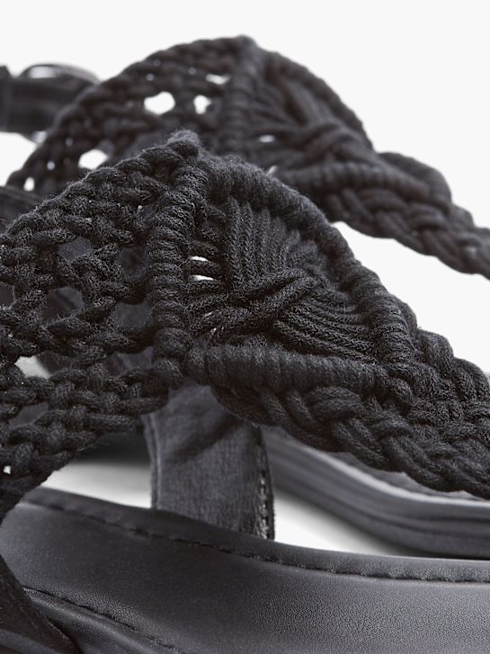 Graceland Sandalias de dedo Negro 553 5