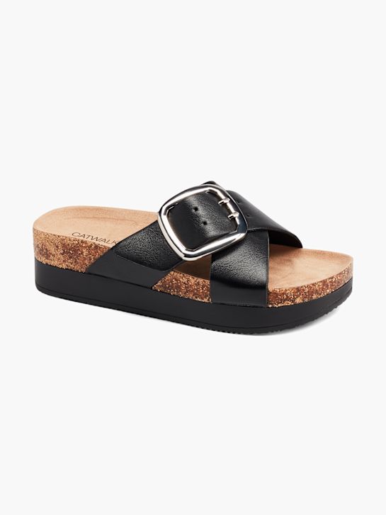 Catwalk Ciabatta con plantare profondo Nero 3124 6