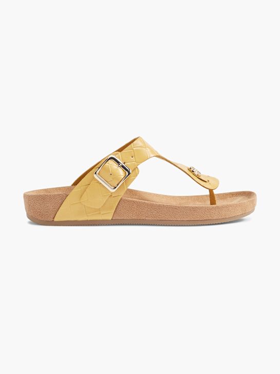 Graceland Sandal med tå-split Gul 17033 1