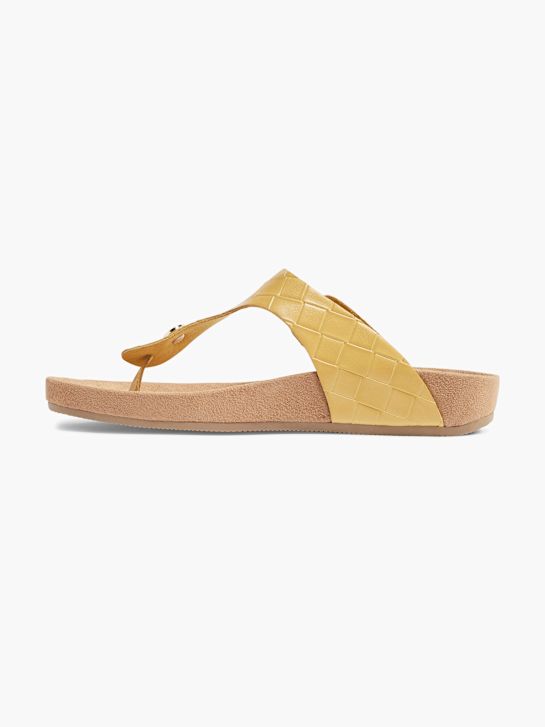 Graceland Sandal med tå-split Gul 17033 2