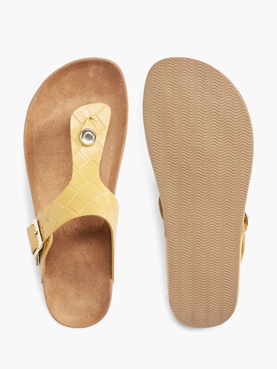 Graceland Sandal med tå-split Gul 17033 3