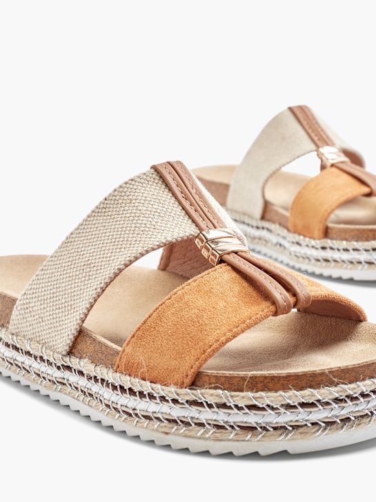 Graceland Tieffuß Pantolette Beige 20283 5
