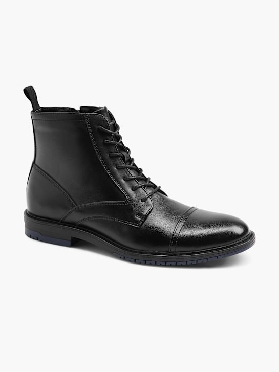 AM SHOE Fűzős bokacsizma fekete 33116 6