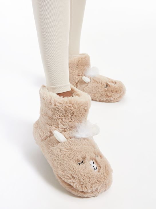 Casa mia Plüsch-Hausschuh Beige 7105 7